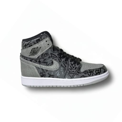 Metallic Pattern Low-Top Casual Sneakers Silver Black